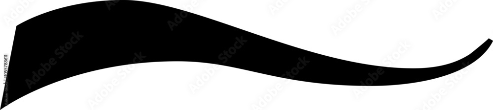 Poster sleek black swirl dances on white, adding style and movement to any project. versatile and elegant, 