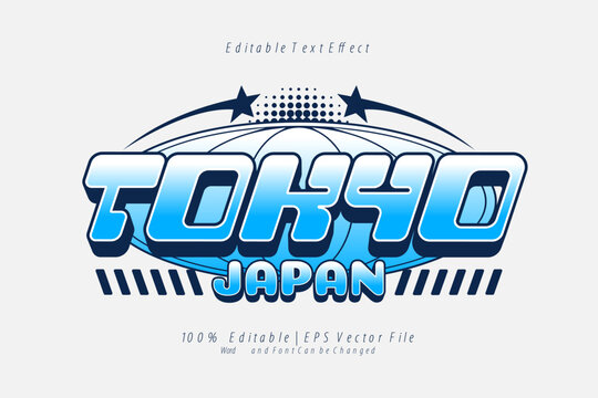 Tokyo Japan Editable text Effect Gradient Game style