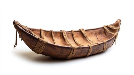 Obraz premium An isolated ancient cradle on a white background