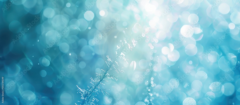 Poster abstract bokeh background in soft light blue filter