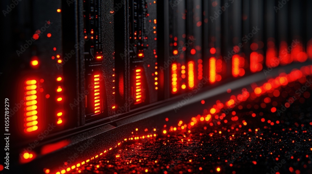 Poster illuminated data servers a close-up on technology and connectivity in modern computing environments