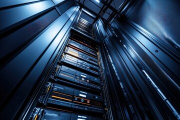 Exploring the Depths of Modern Data Storage in a High-Tech Server Room Environment