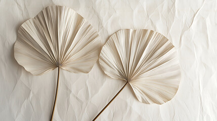 Minimalistic beige palm leaf wallpaper design