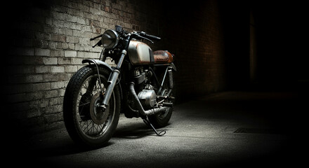 Vintage motorcycle in an urban setting showcasing unique transportation