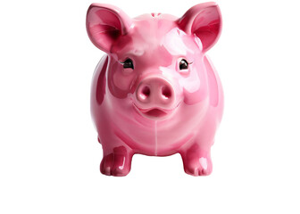 Fototapeta premium pink piggy bank in white back ground, png.
