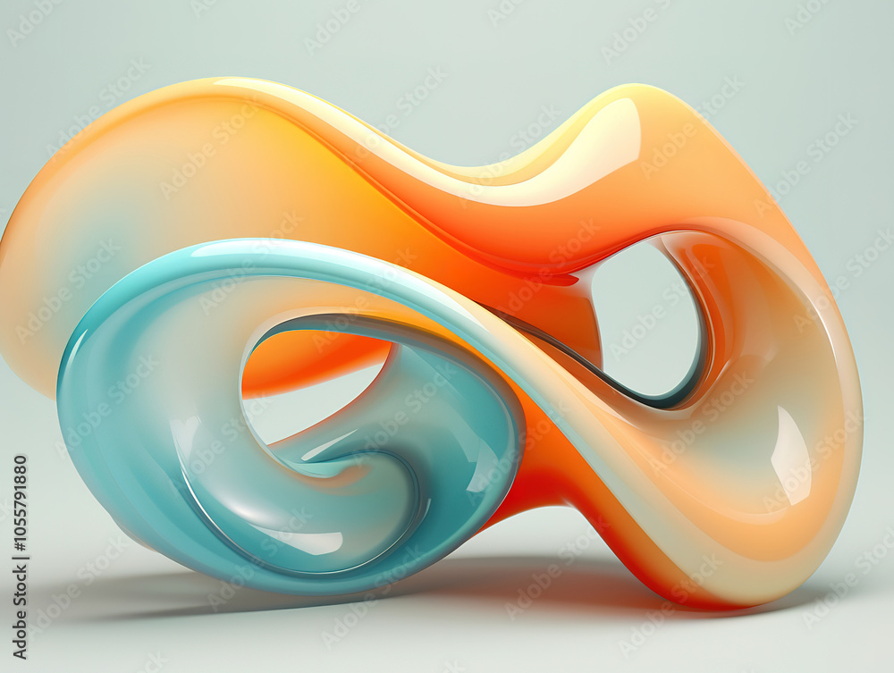 Poster minimal futuristic background with abstract detailed shape 3d render