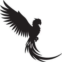 parrot bird logo silhouette vector art illustration
