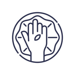 A hand with a leaf symbol, representing healing and growth.