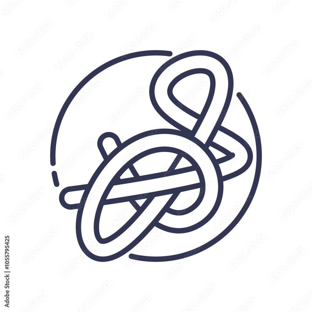 Poster abstract knot symbolizing protein folding complexity.
