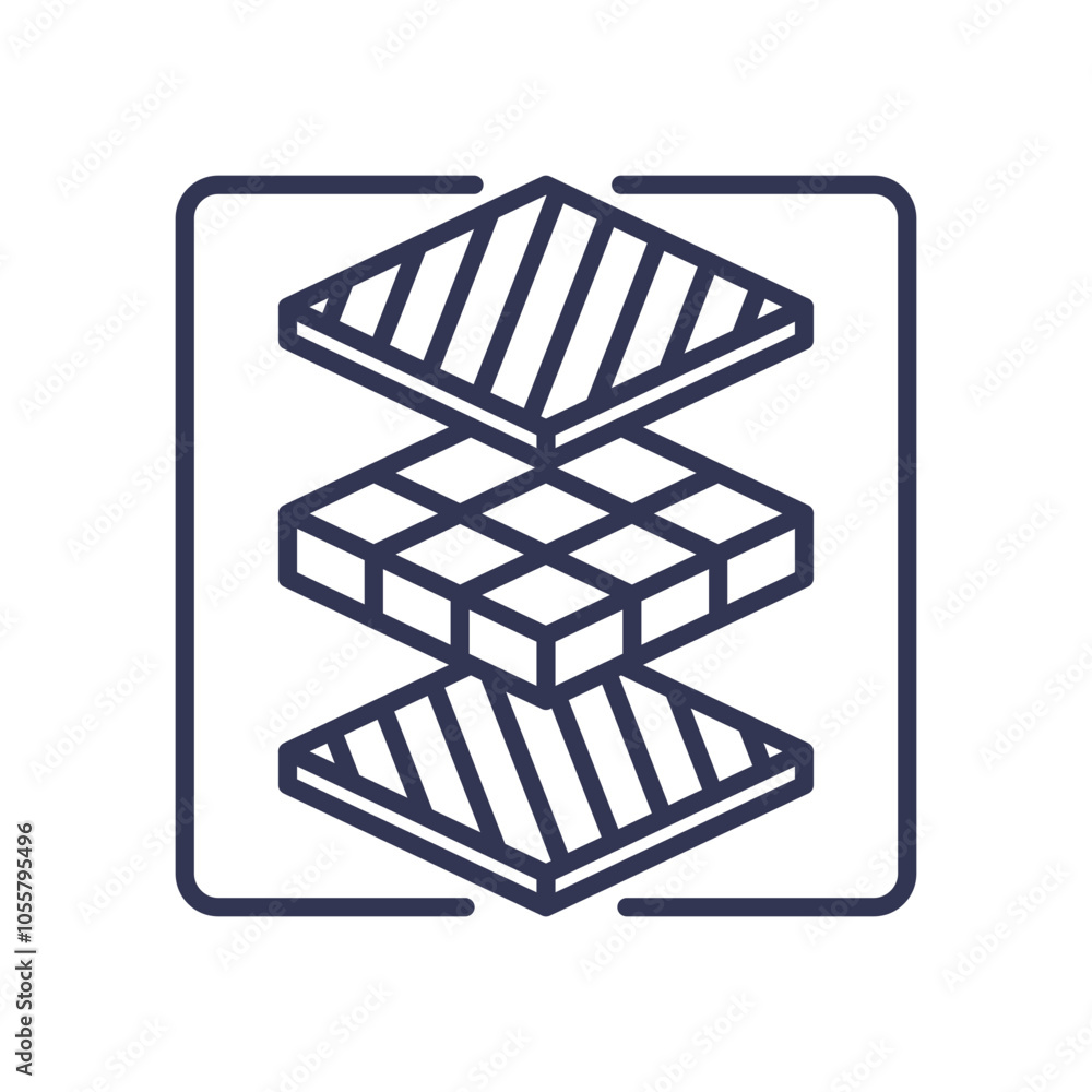 Poster geometric layers symbolize structured tissue organization.