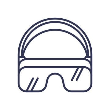 recommend clip art: Line art of safety goggles, symbolizing eye protection and workplace safety.