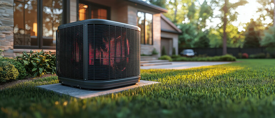 Modern Heat Pump System Illustration with Energy Efficiency in Action