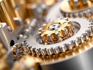 Intricate Gear Mechanism A Close-Up on Precision Engineering in Motion