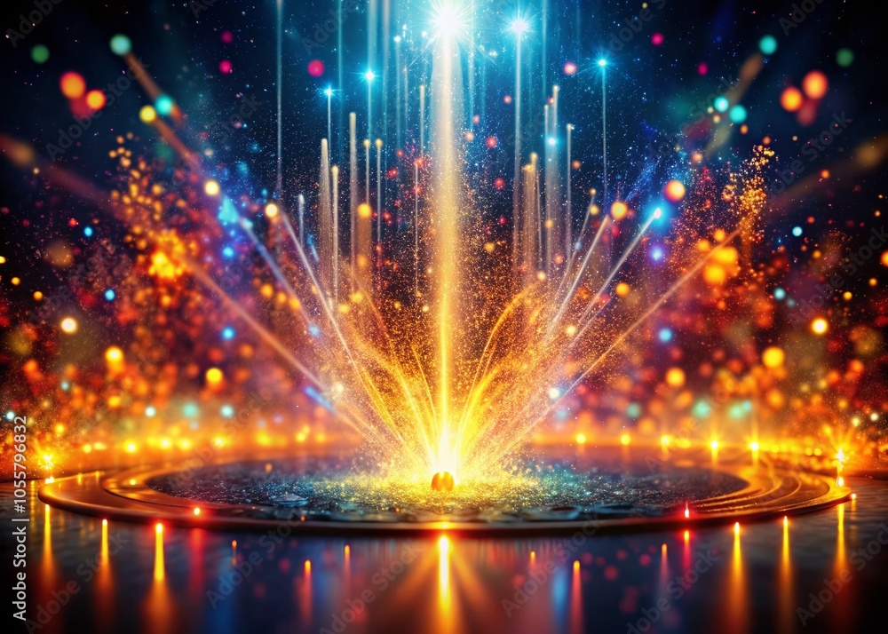 Poster dynamic burst of particles: abstract light explosion background for visual effects