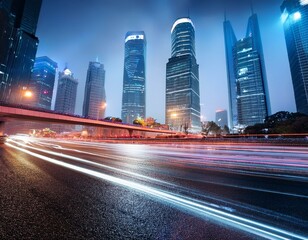 Fototapeta premium the urban transportation in Shanghai China