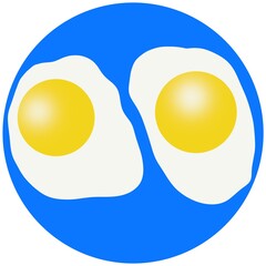 The eggs in blue dish