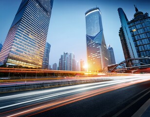 Fototapeta premium the urban transportation in Shanghai China