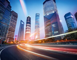 Obraz premium the urban transportation in Shanghai China