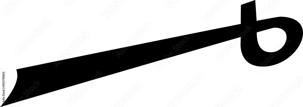 Poster bold black calligraphy brush stroke creating an abstract shape on a white background, adding moderni