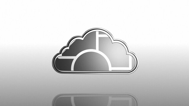 3D Rotating Cloud Icon with Materials
