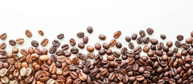Mixture Of Different Kinds Of Coffee Beans Coffee Background Roasted Coffee Beans Coffee Beans Isolated On White Background