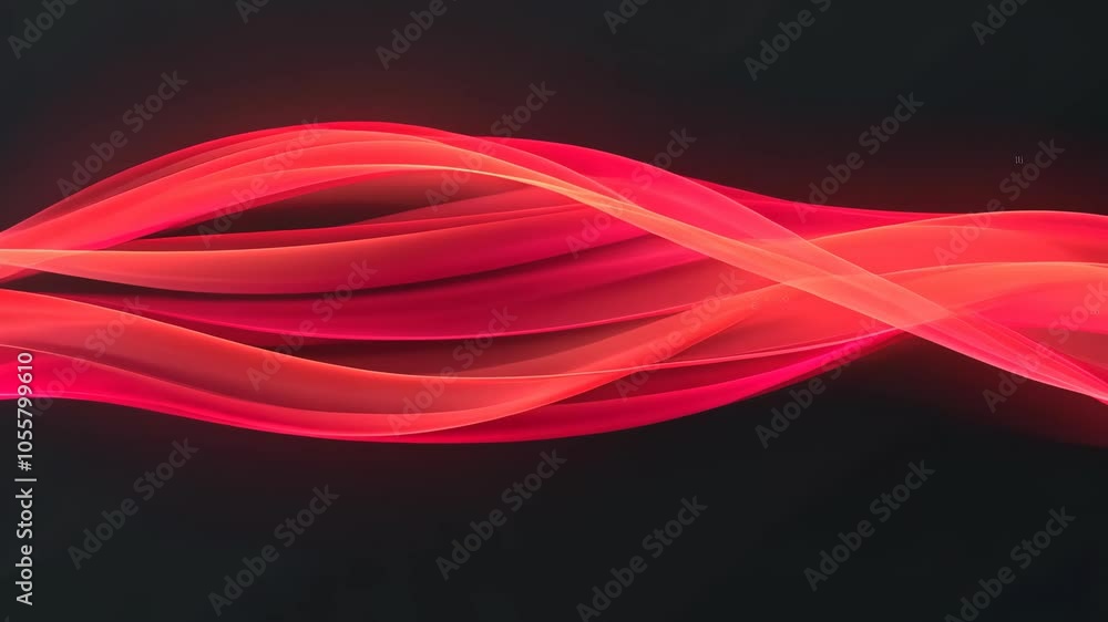 Poster abstract red wave on black background dynamic smooth flow modern design element creative art digital
