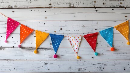 A festive Advent banner with colorful flags and text space for personalized messages.