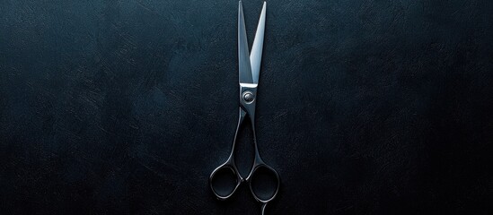 Hairdressing Scissors On Black Background Studio Shot