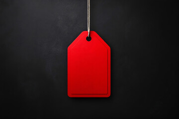 The red price tag on a black background - black Friday.