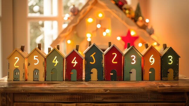 An Advent calendar with numbered doors and a blank area for personalized messages.