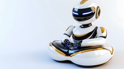 Charming 3D Robot Host, a friendly, colorful robot designed to provide warm hospitality and enhance visitor experiences in various settings