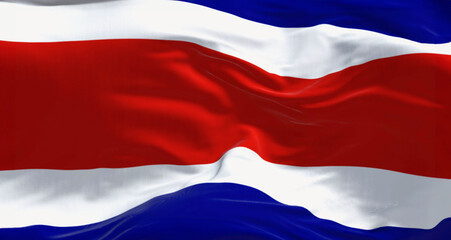 Fototapeta premium Close-up of Costa Rica national civil flag waving