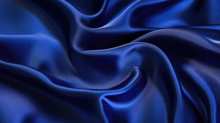 Fototapeta premium Sapphire blue silky fabric texture showcasing elegant rich folds