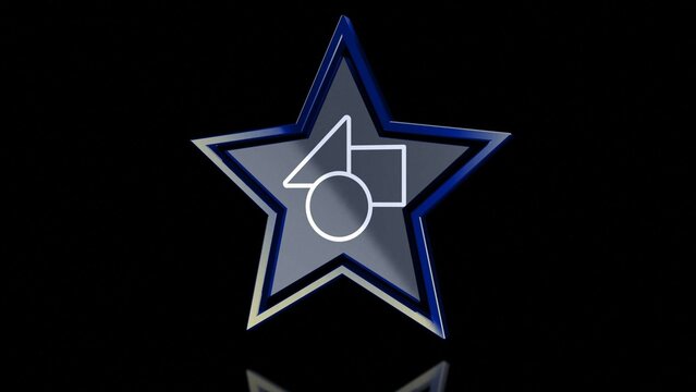 3D Rotating Star Icon with Materials