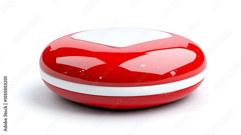 Poster clean pinterest pin icon featuring a simple design in red and white, suitable for digital platforms 