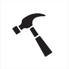 Black hand Hammer silhouette vector on white background