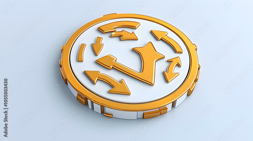 Poster dynamic share icon, a clean design featuring multiple arrows radiating from a central point, symboli