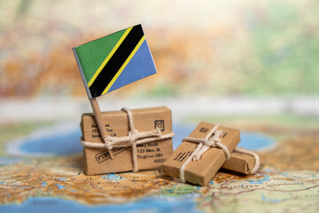 Tanzania Export Packages: Small Business Shipping and International Trade Routes on World Map