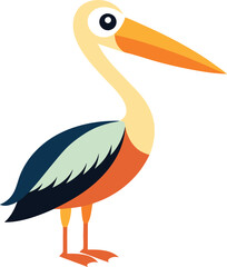 Pelican Bird vector art illustration eps