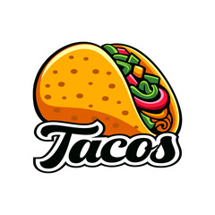 Tacos logo vector illustration template original 