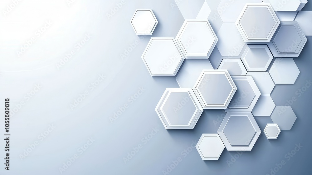 Poster a modern health care abstract background with lines, dots and hexagons. this template is a concept f