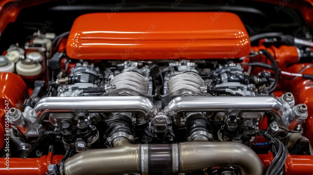 Poster high-performance engine with precision components