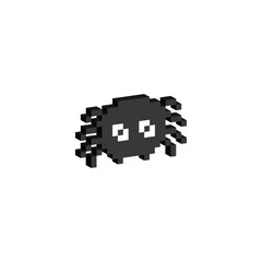 Fototapeta premium isometric spider icon 8 bit, pixel art halloween spider icon for game logo.