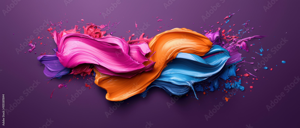Aufkleber textured brushstrokes in vibrant colors create dynamic abstract design