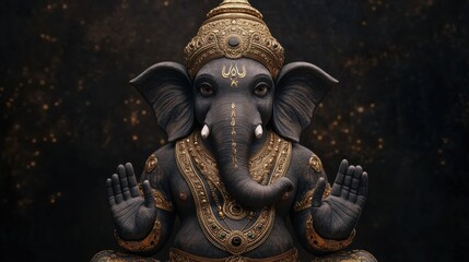 Fototapeta premium Serene Lord Ganesha Statue for Meditation and Peace