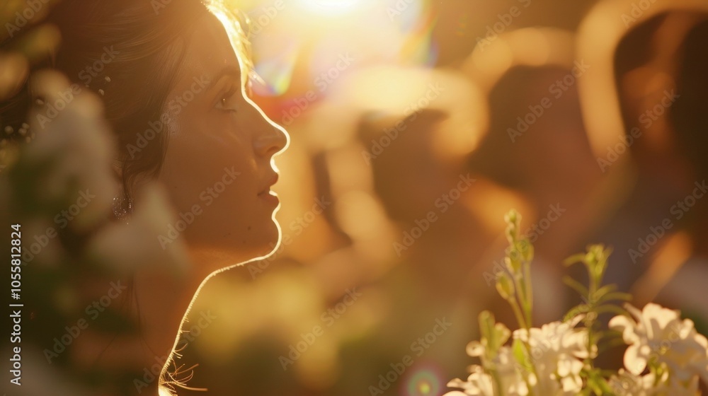 Poster soft whispers and hushed hymns float through the air adding to the ethereal quality of the ceremony.