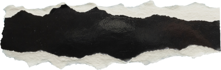 piece of black paper tear isolated on white background