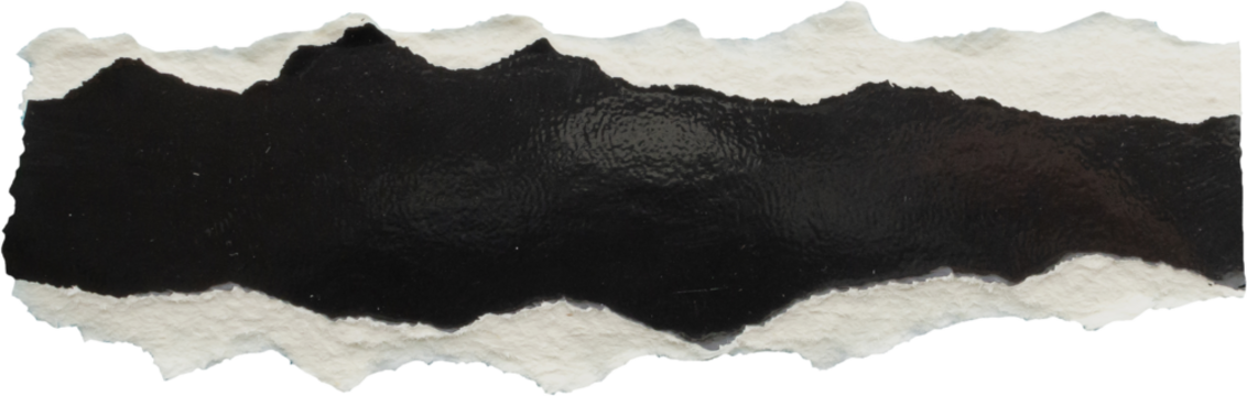 piece of black paper tear isolated on white background