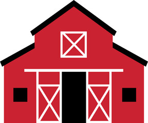 Isolated red barn flat vector. farm barn illustration. © 素真 莊