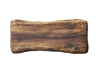 Oblong decorative wooden signboard isolated on a white background PNG